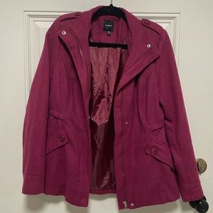Plum Wool Pea Coat